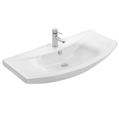 ΕΠΙΠΛΟ ΜΠΑΝΙΟΥ Drop RITMO 95 White ΜΕ ΚΑΘΡΕΠΤΗ 95cm