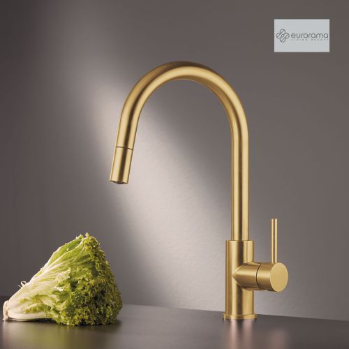ΜΠΑΤΑΡΙΑ ΚΟΥΖΙΝΑΣ ΜΕ ΝΤΟΥΣ EURORAMA 702600 Gold Brushed PVD