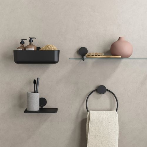 ΜΠΟΥΚΑΛΟΘΗΚΗ  ΤΟΙΧΟΥ  25cm GEESA OPAL 7214  Black Mat
