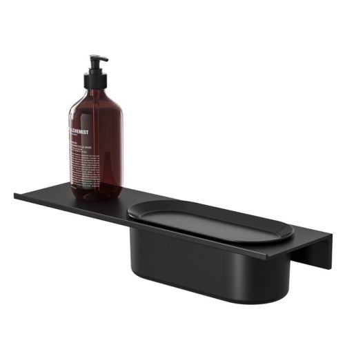 ΕΤΑΖΕΡΑ ΤΟΙΧΟΥ 40cm ΜΕ ΜΠΟΥΚΑΛΟΘΗΚΗ GEESA LEEV 8220/40 Black Matt