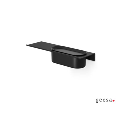 ΕΤΑΖΕΡΑ ΤΟΙΧΟΥ 40cm ΜΕ ΜΠΟΥΚΑΛΟΘΗΚΗ GEESA LEEV 8220/40 Black Matt