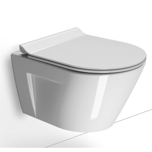 ΛΕΚΑΝΗ WC ΚΡΕΜΑΣΤΗ ΜΕ ΚΑΛΥΜΜΑ GSI NORM Swirl® 861600C White Glossy 50x36 cm