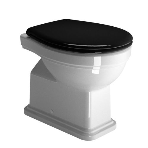 ΛΕΚΑΝΗ WC ΥΨΗΛΗΣ ΠΙΕΣΗΣ ΚΑΤΩΣΤΟΜΙΑ ΜΕ ΚΑΛΥΜΜΑ ΜΑΥΡΟ GSI CLASSIC 871000NC White Glossy 54x37 cm