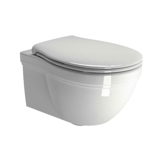 ΛΕΚΑΝΗ WC ΚΡΕΜΑΣΤΗ ΜΕ ΚΑΛΥΜΜΑ GSI CLASSIC 871200C White Glossy 55x37 cm