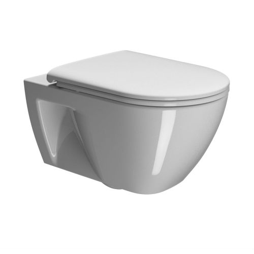 ΛΕΚΑΝΗ WC ΚΡΕΜΑΣΤΗ ΜΕ ΚΑΛΥΜΜΑ GSI PURA Swirl® Eco 881100C White Glossy 54,5x35 cm