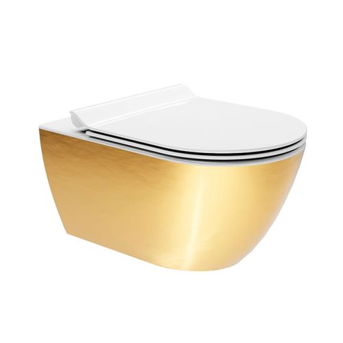 ΛΕΚΑΝΗ WC ΚΡΕΜΑΣΤΗ ΜΕ ΚΑΛΥΜΜΑ GSI PURA Swirl® Gold 55x36 cm