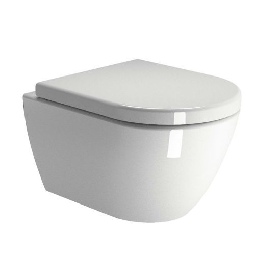ΛΕΚΑΝΗ WC ΚΡΕΜΑΣΤΗ ΜΕ ΚΑΛΥΜΜΑ GSI PURA Swirl® 881600C White Glossy 50x36 cm