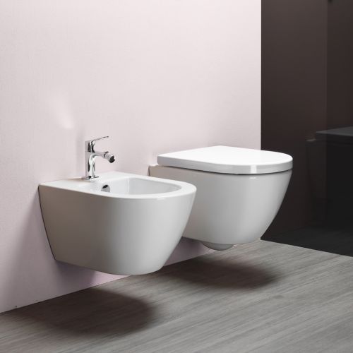 ΛΕΚΑΝΗ WC ΚΡΕΜΑΣΤΗ ΜΕ ΚΑΛΥΜΜΑ GSI PURA Swirl® 881600C White Glossy 50x36 cm