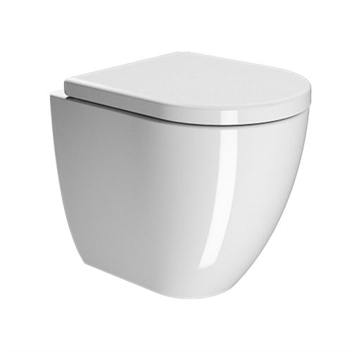 ΛΕΚΑΝΗ WC ΥΨΗΛΗΣ ΠΙΕΣΗΣ ΠΙΣΩ / ΚΑΤΩΣΤΟΜΙΑ ΜΕ ΚΑΛΥΜΜΑ Back to Wall GSI PURA Swirl® 882000C White Glossy 50x36 cm