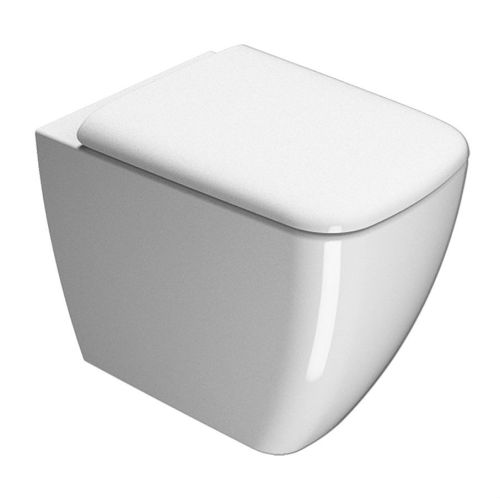 ΛΕΚΑΝΗ WC ΥΨΗΛΗΣ ΠΙΕΣΗΣ ΠΙΣΩ / ΚΑΤΩΣΤΟΜΙΑ ΜΕ ΚΑΛΥΜΜΑ Back to Wall GSI SAND Swirl® 901000C White Glossy 54,5x37 cm