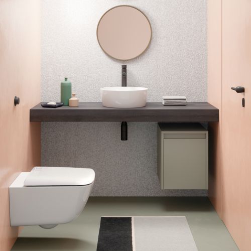 ΛΕΚΑΝΗ WC ΚΡΕΜΑΣΤΗ ΜΕ ΚΑΛΥΜΜΑ GSI SAND Swirl® 901600C White Glossy 50x37 cm