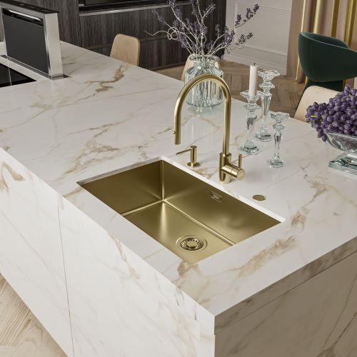 ΝΕΡΟΧΥΤΗΣ ΥΠΟΚΑΘΗΜΕΝΟΣ FRANKE MYTHOS Masterpiece BXM  210/110-68 Gold PVD 72,5 x 45 cm R13