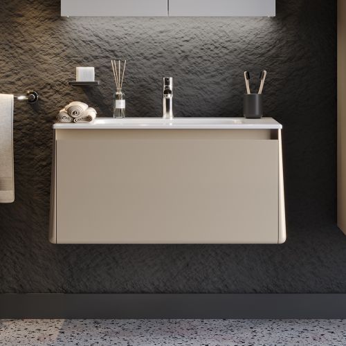 ΕΠΙΠΛΟ ΜΠΑΝΙΟ ΠΑΓΚΟΣ ΜΕ ΝΙΠΤΗΡΑ MARTIN BELLA Beige 80cm Λάκα MDF 18mm