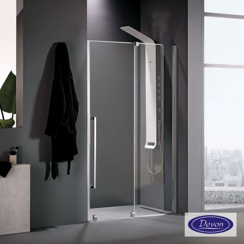 ΚΑΜΠΙΝΑ ΠΟΡΤΑ ΝΤΟΥΖΙΕΡΑΣ Devon Breeze Slider BSL 150 C Χρώμιο & 1 x B3/200-100 ΠΡΟΦΙΛ ΠΡΟΕΚΤΑΣΗΣ 151-154 x h 200 cm