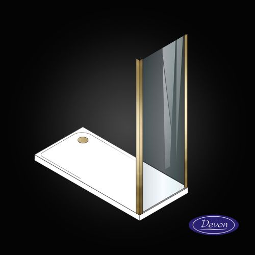 ΣΤΑΘΕΡΟ ΠΑΝΕΛ ΚΑΜΠΙΝΑΣ ΝΤΟΥΖΙΕΡΑΣ Devon Noxx Side Panel SPN 80 C GOLD BRUSHED PVD  77-79 x h 200 cm