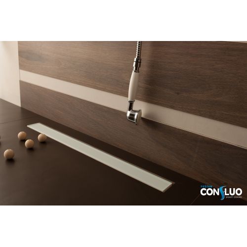 ΣΥΣΤΗΜΑ ΑΠΟΧΕΤΕΥΣΗΣ KARAG PRESTAN CONFLUO FRAMELESS LINE 300 WHITE GLASS 30cm