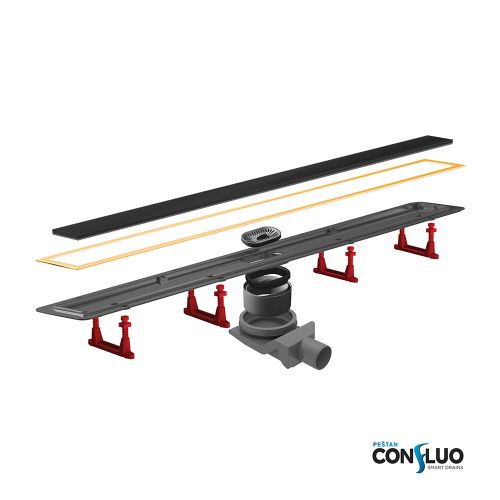 ΣΥΣΤΗΜΑ ΑΠΟΧΕΤΕΥΣΗΣ KARAG PRESTAN CONFLUO PREMIUM LINE 450 BLACK GLASS & ΧΡΥΣΟ 24Κ 45cm