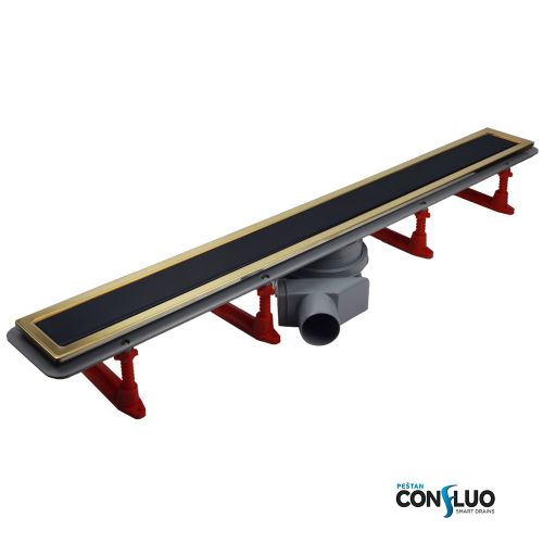 ΣΥΣΤΗΜΑ ΑΠΟΧΕΤΕΥΣΗΣ KARAG PRESTAN CONFLUO PREMIUM LINE 750 BLACK GLASS & ΧΡΥΣΟ 24Κ 75cm