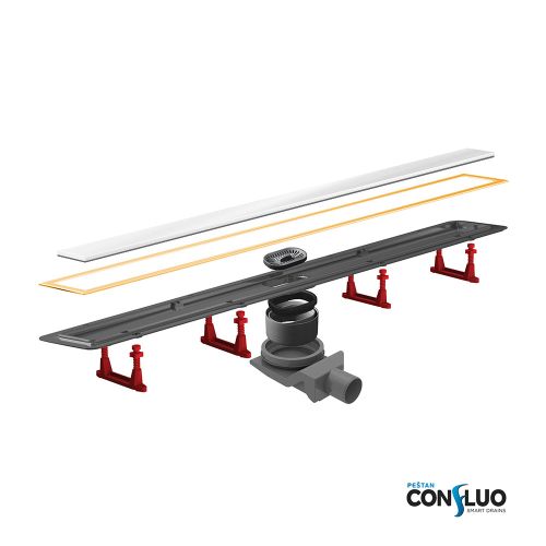 ΣΥΣΤΗΜΑ ΑΠΟΧΕΤΕΥΣΗΣ KARAG PRESTAN CONFLUO PREMIUM LINE 450 WHITE GLASS & ΧΡΥΣΟ 24Κ 45cm