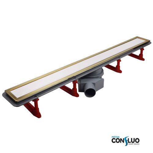ΣΥΣΤΗΜΑ ΑΠΟΧΕΤΕΥΣΗΣ KARAG PRESTAN CONFLUO PREMIUM LINE 450 WHITE GLASS & ΧΡΥΣΟ 24Κ 45cm