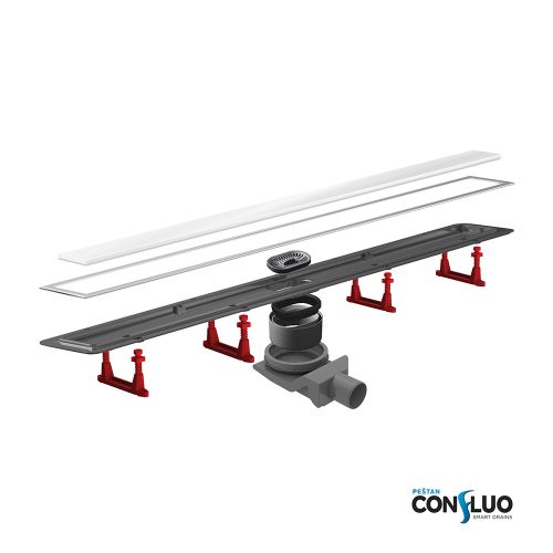 ΣΥΣΤΗΜΑ ΑΠΟΧΕΤΕΥΣΗΣ KARAG PRESTAN CONFLUO PREMIUM LINE 450 WHITE GLASS INOX 45 cm