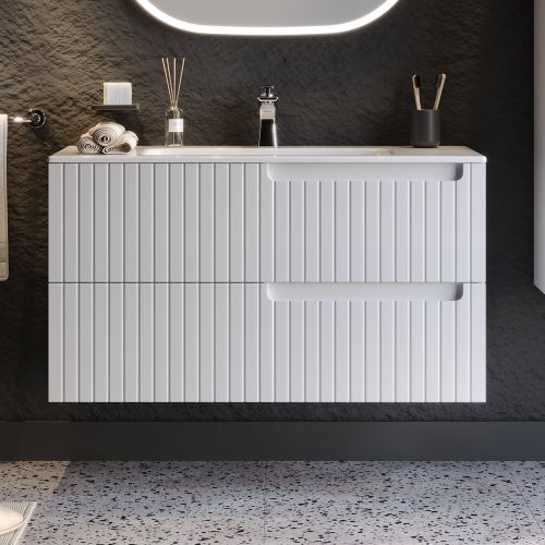ΕΠΙΠΛΟ ΜΠΑΝΙΟ ΠΑΓΚΟΣ ΜΕ ΝΙΠΤΗΡΑ MARTIN ENZA White 100cm Λάκα MDF 18mm
