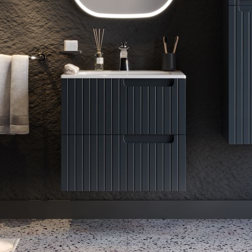 ΕΠΙΠΛΟ ΜΠΑΝΙΟ ΠΑΓΚΟΣ ΜΕ ΝΙΠΤΗΡΑ MARTIN ENZA Anthracite 60cm Λάκα MDF 18mm