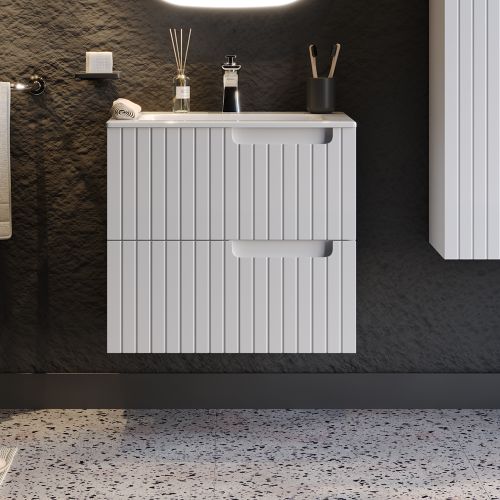 ΕΠΙΠΛΟ ΜΠΑΝΙΟ ΠΑΓΚΟΣ ΜΕ ΝΙΠΤΗΡΑ MARTIN ENZA White 60cm Λάκα MDF 18mm