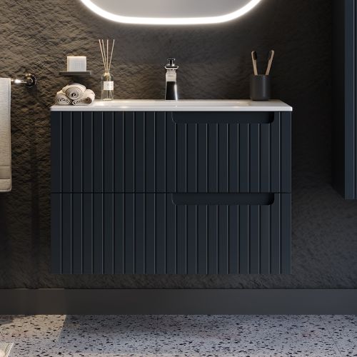 ΕΠΙΠΛΟ ΜΠΑΝΙΟ ΠΑΓΚΟΣ ΜΕ ΝΙΠΤΗΡΑ MARTIN ENZA Anthracite 80cm Λάκα MDF 18mm
