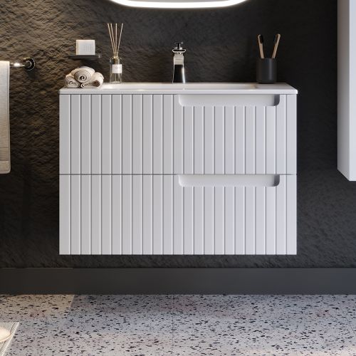 ΕΠΙΠΛΟ ΜΠΑΝΙΟ ΠΑΓΚΟΣ ΜΕ ΝΙΠΤΗΡΑ MARTIN ENZA White 80cm Λάκα MDF 18mm