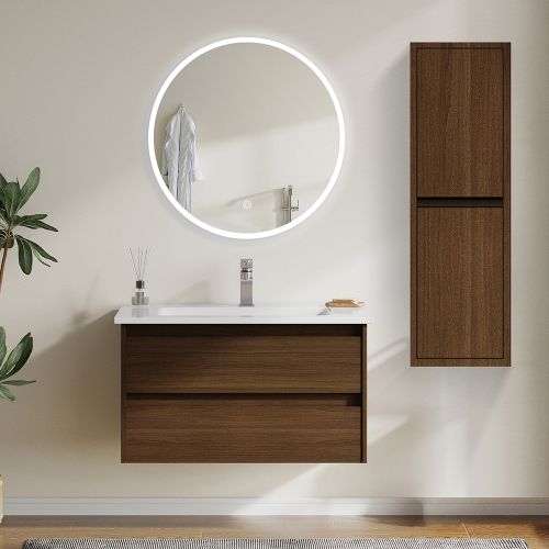 ΜΟΝΤΕΡΝΟ ΚΡΕΜΑΣΤΟ ΕΠΙΠΛΟΥ ΜΠΑΝΙΟΥ MARTIN EVELYN Brown 80cm PLYWOOD ΚΟΝΤΡΑΠΛΑΚΕ ΘΑΛΑΣΣΗΣ 