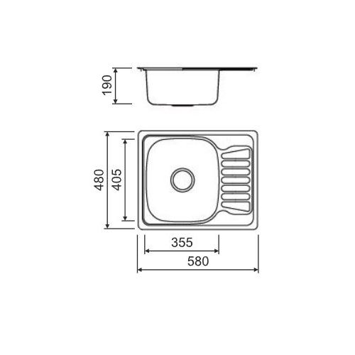 ΝΕΡΟΧΥΤΗΣ ΕΝΘΕΤΟΣ MACART Ecotype D-100 Small Inox Λείος 58x48 cm