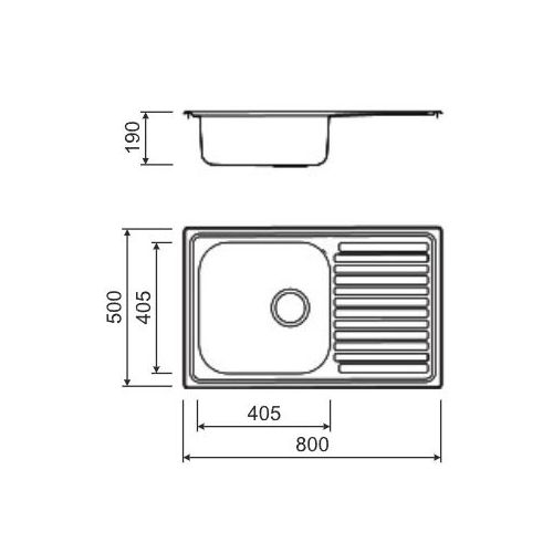 ΝΕΡΟΧΥΤΗΣ ΕΝΘΕΤΟΣ MACART Ecotype D-100 Inox Λείος 80x50 cm