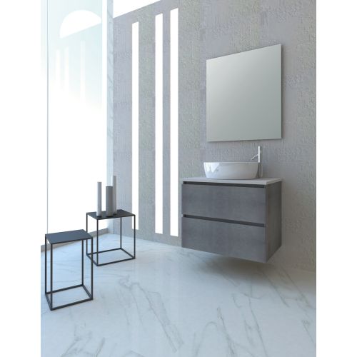 ΕΠΙΠΛΟ ΜΠΑΝΙΟΥ ΜΕ ΚΑΘΡΕΠΤΗ SAVVOPOULOS FUNKY V MDF Μελαμίνη 8763 Cemento  71 cm