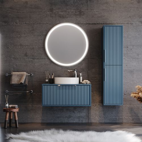 ΕΠΙΠΛΟ ΜΠΑΝΙΟ ΣΕΤ MARTIN HOLE Blue 85cm Λάκα MDF 18mm