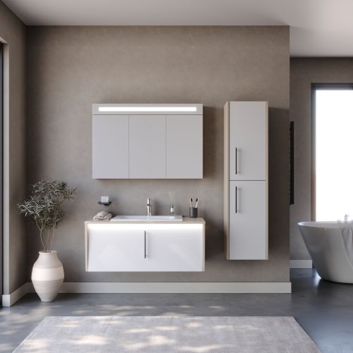 ΕΠΙΠΛΟ ΜΠΑΝΙΟ ΣΕΤ MARTIN INTENSE Λευκό 100cm Λάκα MDF 18mm