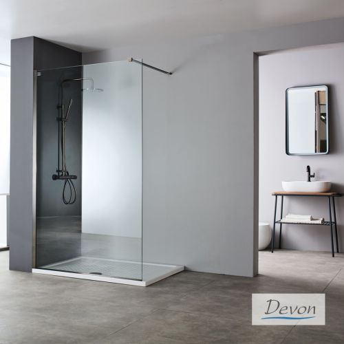ΔΙΑΧΩΡΙΣΤΙΚΟ ΠΑΝΕΛ ΝΤΟΥΣ Devon Iwis Walk-in IW 140 C 137-139 x h 200 cm Black Brushed PVD
