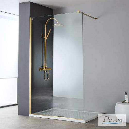 ΔΙΑΧΩΡΙΣΤΙΚΟ ΠΑΝΕΛ ΝΤΟΥΣ Devon Iwis Walk-in IW 140 C 137-139 x h 200 cm Bronze Brushed PVD