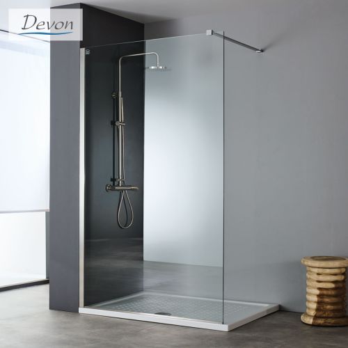 ΔΙΑΧΩΡΙΣΤΙΚΟ ΠΑΝΕΛ ΝΤΟΥΣ Devon Iwis Walk-in IW 130 C 127-129 x h 200 cm Inox Brushed PVD