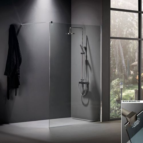 ΔΙΑΧΩΡΙΣΤΙΚΟ ΠΑΝΕΛ ΝΤΟΥΣ Devon Iwis Walk-in IW 140 C 137-139 x h 200 cm Black Brushed PVD