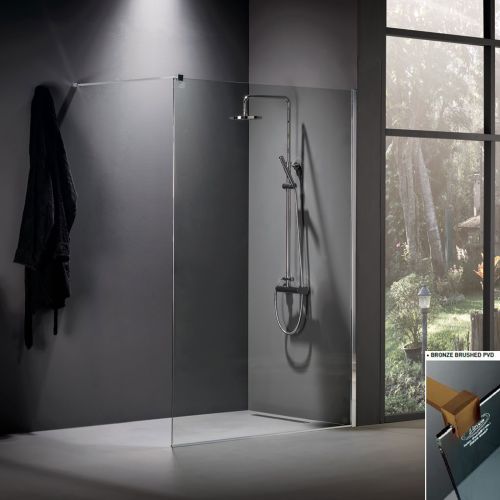 ΔΙΑΧΩΡΙΣΤΙΚΟ ΠΑΝΕΛ ΝΤΟΥΣ Devon Iwis Walk-in IW 140 C 137-139 x h 200 cm Bronze Brushed PVD