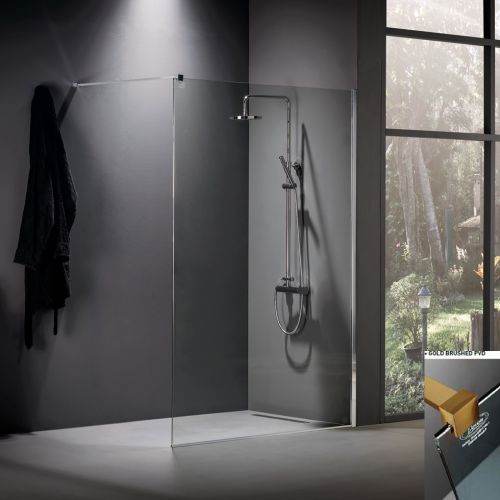 ΔΙΑΧΩΡΙΣΤΙΚΟ ΠΑΝΕΛ ΝΤΟΥΣ Devon Iwis Walk-in IW 80 C 77-79 x h 200 cm Gold Brushed PVD