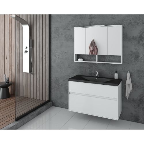 ΕΠΙΠΛΟ ΜΠΑΝΙΟΥ ΜΕ ΝΙΠΤΗΡΑ ΚΑΙ ΚΑΘΡΕΠΤΗ Drop INSTINCT 100 White BL 100 cm