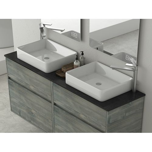 ΕΠΙΠΛΟ ΜΠΑΝΙΟΥ ΜΕ ΝΙΠΤΗΡΑ TOP ΚΑΙ ΚΑΘΡΕΠΤΗ Drop INSTINCT 150 Smoked OAK TOP-1 150 cm