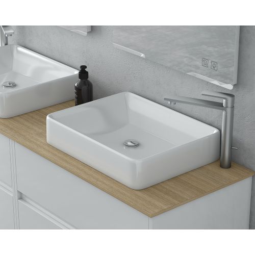 ΕΠΙΠΛΟ ΜΠΑΝΙΟΥ ΜΕ ΝΙΠΤΗΡΑ TOP ΚΑΙ ΚΑΘΡΕΠΤΗ Drop INSTINCT 150 White TOP-1 150 cm