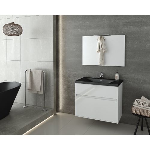 ΕΠΙΠΛΟ ΜΠΑΝΙΟΥ ΜΕ ΝΙΠΤΗΡΑ ΚΑΙ ΚΑΘΡΕΠΤΗ Drop INSTINCT 80 White BL-1 80 cm