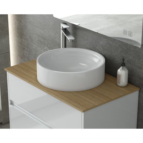 ΕΠΙΠΛΟ ΜΠΑΝΙΟΥ ΜΕ ΝΙΠΤΗΡΑ TOP ΚΑΙ ΚΑΘΡΕΠΤΗ Drop INSTINCT 80 White TOP-2 80 cm