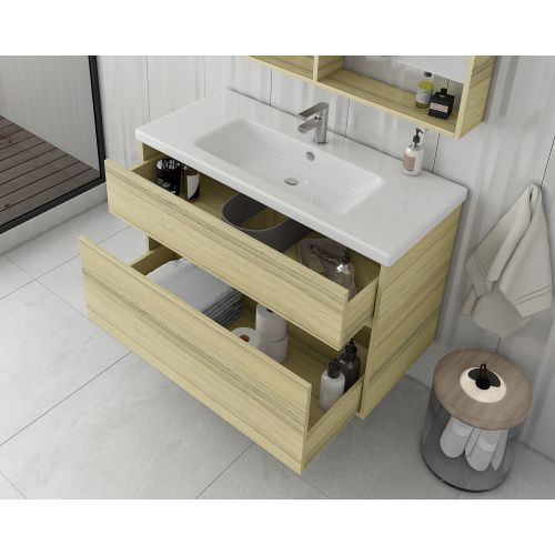 ΕΠΙΠΛΟ ΜΠΑΝΙΟΥ ΜΕ ΝΙΠΤΗΡΑ ΚΑΙ ΚΑΘΡΕΠΤΗ Drop INSTINCT 80 Natural OAK BL-1 80 cm