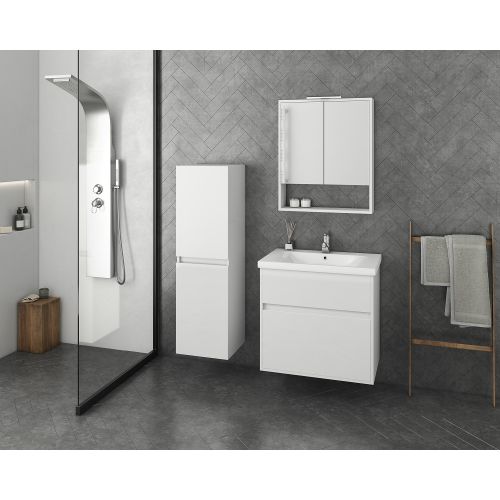 ΕΠΙΠΛΟ ΜΠΑΝΙΟΥ ΜΕ ΝΙΠΤΗΡΑ ΚΑΙ ΚΑΘΡΕΠΤΗ Drop INSTINCT 65 White 65 cm