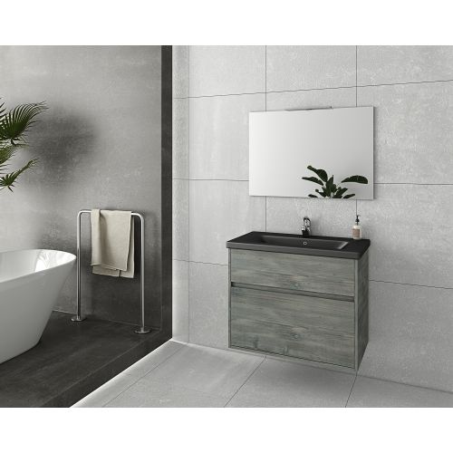 ΕΠΙΠΛΟ ΜΠΑΝΙΟΥ ΜΕ ΝΙΠΤΗΡΑ ΚΑΙ ΚΑΘΡΕΠΤΗ Drop INSTINCT 80 Smoked OAK BL-1 80 cm